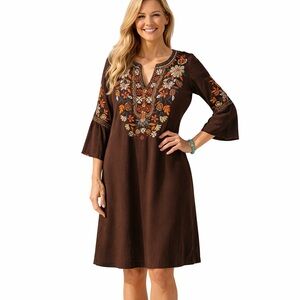 Johnny Was silk heavily embroidered Lailani dress NWT